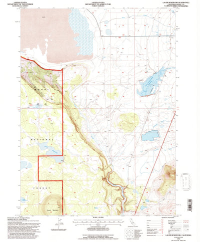 United States Geological Survey Lauer Reservoir, CA (1993, 24000-Scale) digital map