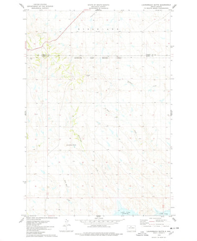 United States Geological Survey Laundreaux Butte, SD (1975, 24000-Scale) digital map