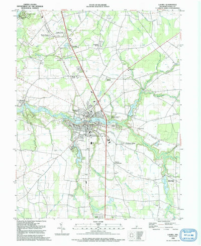 United States Geological Survey Laurel, DE (1992, 24000-Scale) digital map