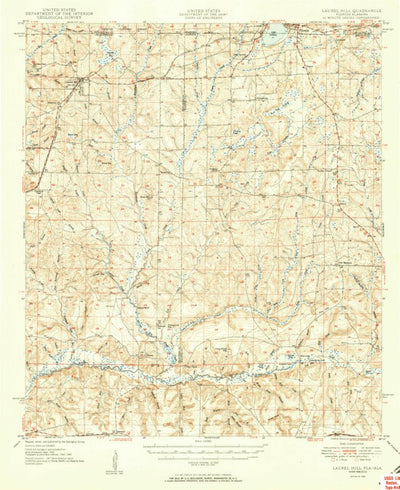 United States Geological Survey Laurel Hill, FL-AL (1950, 62500-Scale) digital map