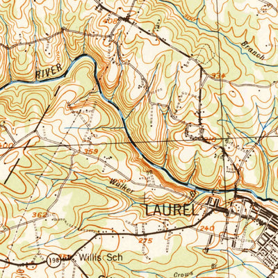 United States Geological Survey Laurel, MD (1942, 62500-Scale) digital map