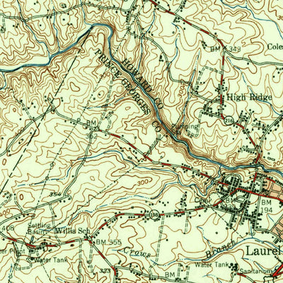 United States Geological Survey Laurel, MD (1949, 62500-Scale) digital map