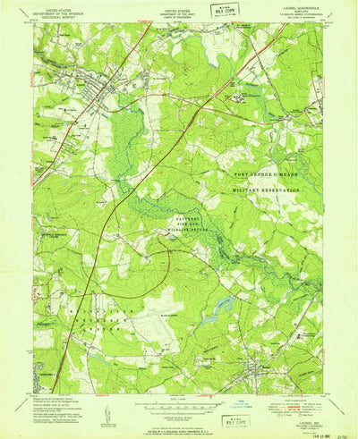 United States Geological Survey Laurel, MD (1951, 24000-Scale) digital map