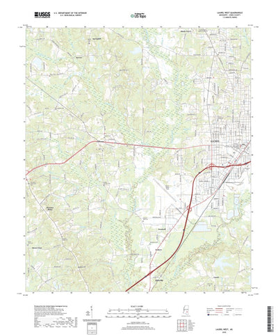 United States Geological Survey Laurel West, MS (2020, 24000-Scale) digital map