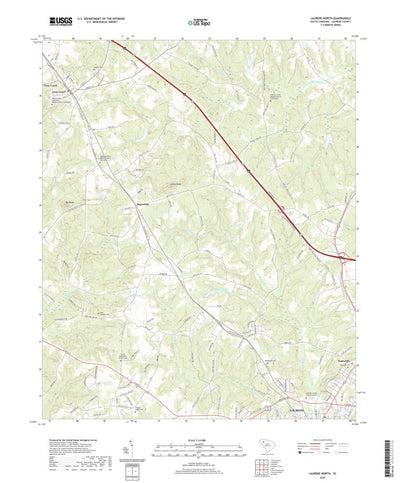 United States Geological Survey Laurens North, SC (2020, 24000-Scale) digital map
