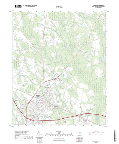 United States Geological Survey Laurinburg, NC (2022, 24000-Scale) digital map