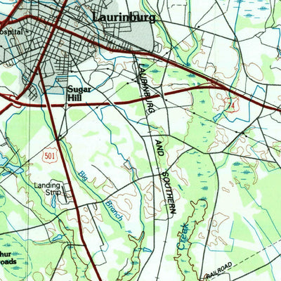 United States Geological Survey Laurinburg, NC-SC (1983, 100000-Scale) digital map