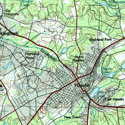United States Geological Survey Laurinburg, NC-SC (1983, 100000-Scale) digital map