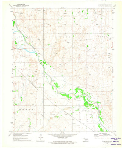 United States Geological Survey Laverne NE, OK (1971, 24000-Scale) digital map