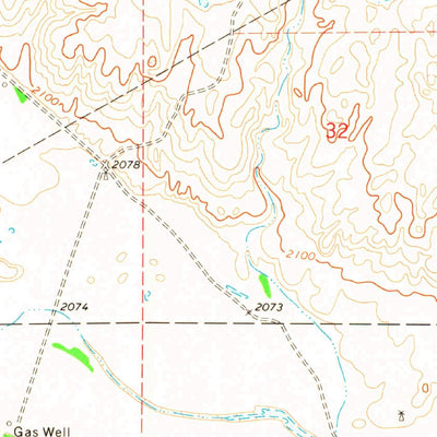 United States Geological Survey Laverne NE, OK (1971, 24000-Scale) digital map