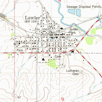 United States Geological Survey Lawler, IA (1981, 24000-Scale) digital map