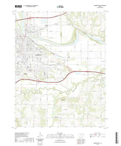 United States Geological Survey Lawrence East, KS (2022, 24000-Scale) digital map