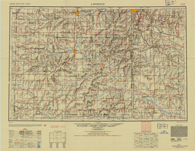 United States Geological Survey Lawrence, KS-MO (1947, 250000-Scale) digital map