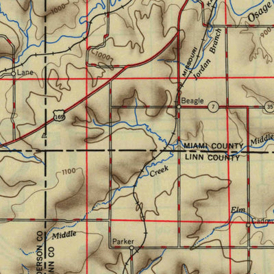 United States Geological Survey Lawrence, KS-MO (1947, 250000-Scale) digital map