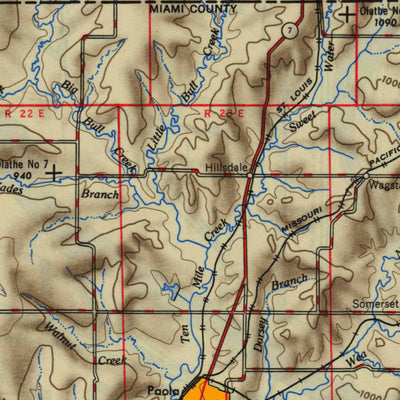 United States Geological Survey Lawrence, KS-MO (1947, 250000-Scale) digital map