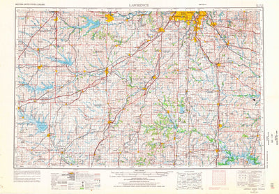 United States Geological Survey Lawrence, KS-MO (1956, 250000-Scale) digital map