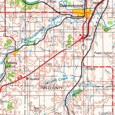 United States Geological Survey Lawrence, KS-MO (1956, 250000-Scale) digital map