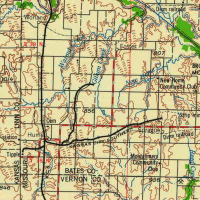 United States Geological Survey Lawrence, KS-MO (1961, 250000-Scale) digital map