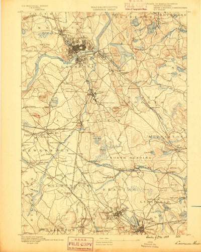United States Geological Survey Lawrence, MA-NH (1888, 62500-Scale) digital map