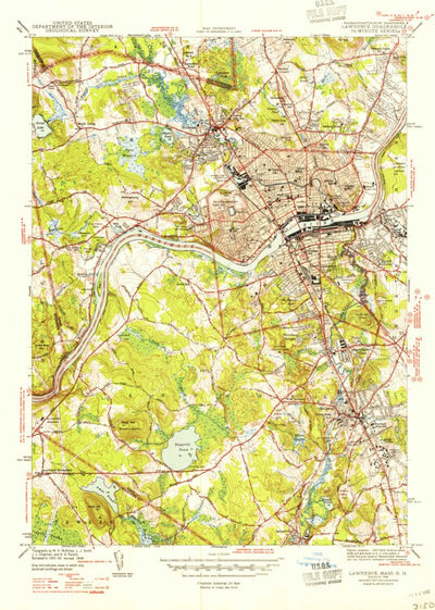 United States Geological Survey Lawrence, MA-NH (1944, 31680-Scale) digital map