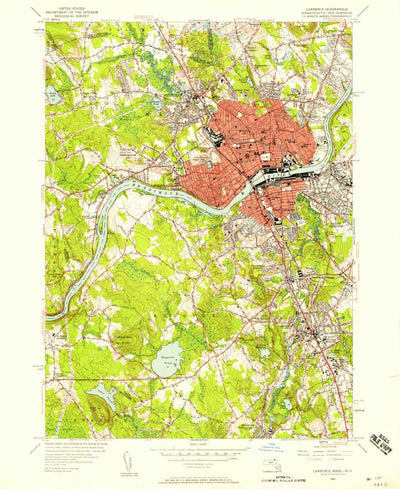 United States Geological Survey Lawrence, MA-NH (1955, 24000-Scale) digital map