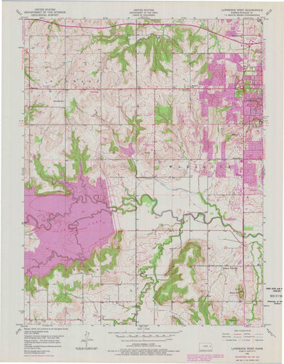 United States Geological Survey Lawrence West, KS (1950, 24000-Scale) digital map