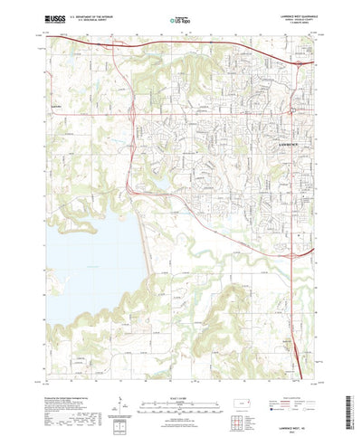 United States Geological Survey Lawrence West, KS (2022, 24000-Scale) digital map
