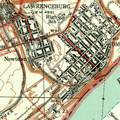 United States Geological Survey Lawrenceburg, IN-KY-OH (1943, 24000-Scale) digital map