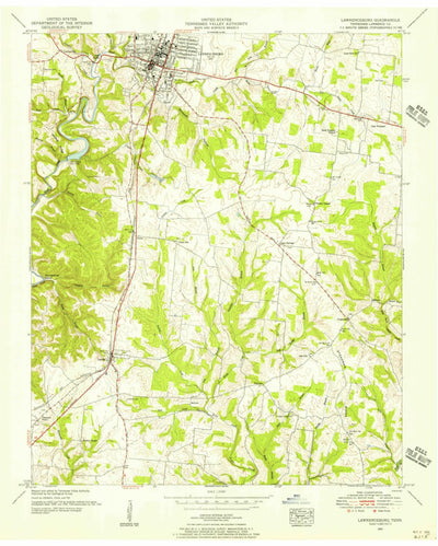 United States Geological Survey Lawrenceburg, TN (1951, 24000-Scale) digital map