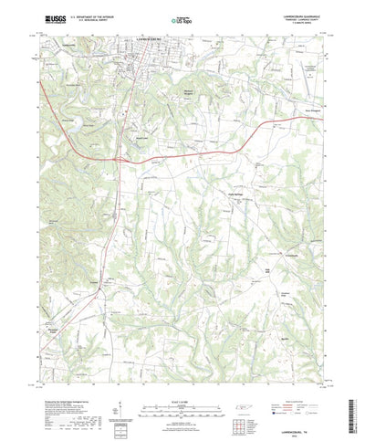 United States Geological Survey Lawrenceburg, TN (2022, 24000-Scale) digital map