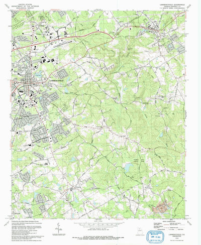 United States Geological Survey Lawrenceville, GA (1992, 24000-Scale) digital map
