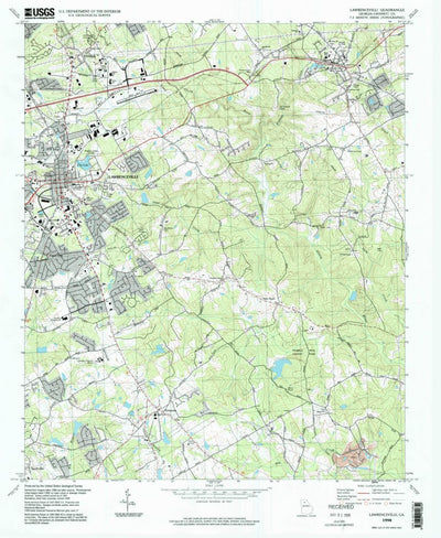 United States Geological Survey Lawrenceville, GA (1998, 24000-Scale) digital map