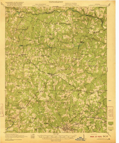 United States Geological Survey Lawrenceville, VA (1921, 62500-Scale) digital map