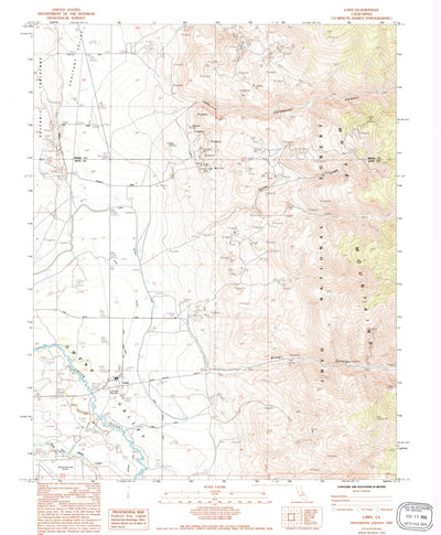 United States Geological Survey Laws, CA (1984, 24000-Scale) digital map