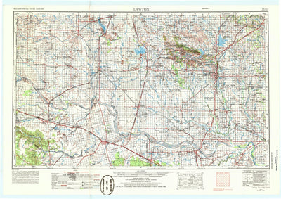 United States Geological Survey Lawton, OK-TX (1955, 250000-Scale) digital map