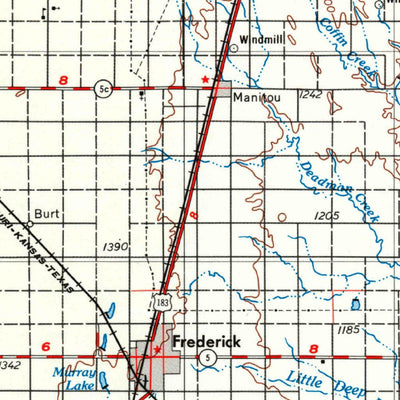 United States Geological Survey Lawton, OK-TX (1955, 250000-Scale) digital map
