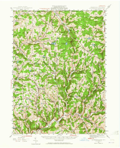 United States Geological Survey Le Raysville, PA-NY (1943, 62500-Scale) digital map