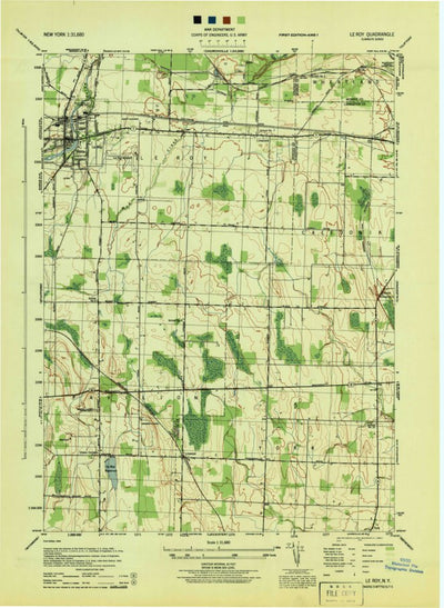 United States Geological Survey Le Roy, NY (1944, 31680-Scale) digital map