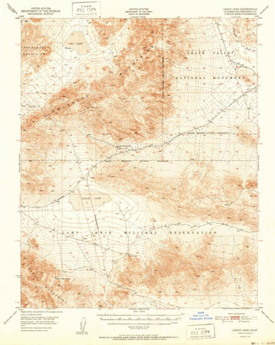 United States Geological Survey Leach Lake, CA (1951, 62500-Scale) digital map
