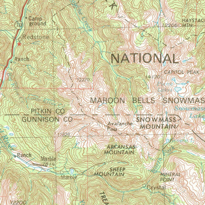 United States Geological Survey Leadville, CO (1957, 250000-Scale) digital map