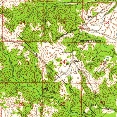 United States Geological Survey Leander, LA (1954, 62500-Scale) digital map