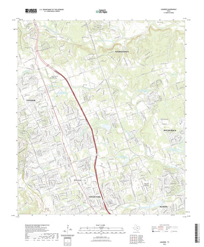 United States Geological Survey Leander, TX (2022, 24000-Scale) digital map