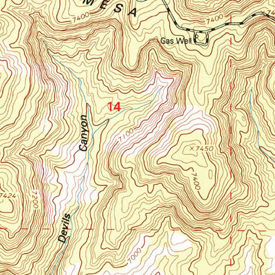 United States Geological Survey Leandro Canyon, NM (1995, 24000-Scale) digital map
