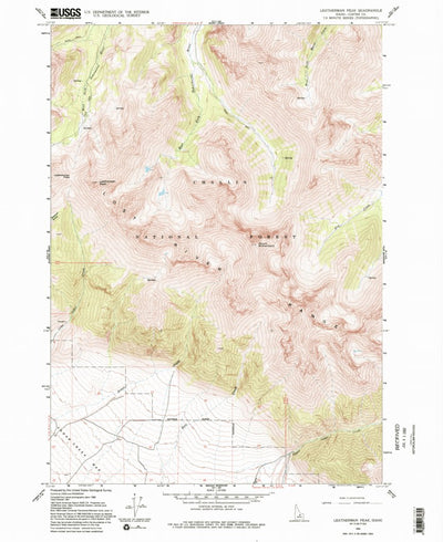 United States Geological Survey Leatherman Peak, ID (1962, 24000-Scale) digital map
