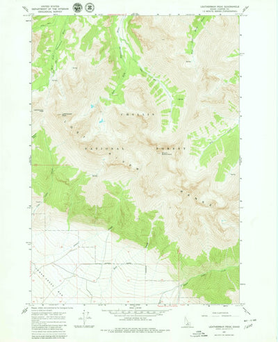United States Geological Survey Leatherman Peak, ID (1967, 24000-Scale) digital map