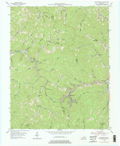 United States Geological Survey Leatherwood, KY (1954, 24000-Scale) digital map