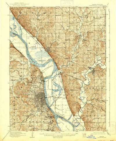 United States Geological Survey Leavenworth, KS-MO (1910, 62500-Scale) digital map