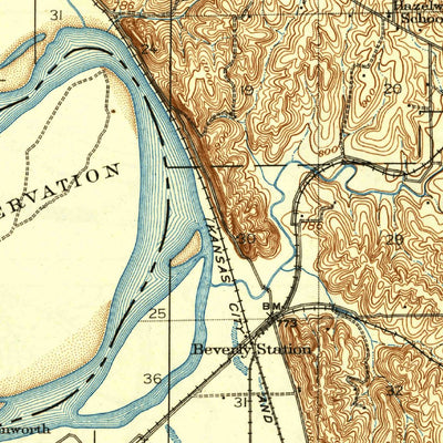 United States Geological Survey Leavenworth, KS-MO (1910, 62500-Scale) digital map