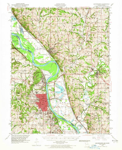 United States Geological Survey Leavenworth, KS-MO (1948, 62500-Scale) digital map