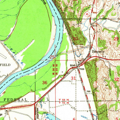 United States Geological Survey Leavenworth, KS-MO (1948, 62500-Scale) digital map